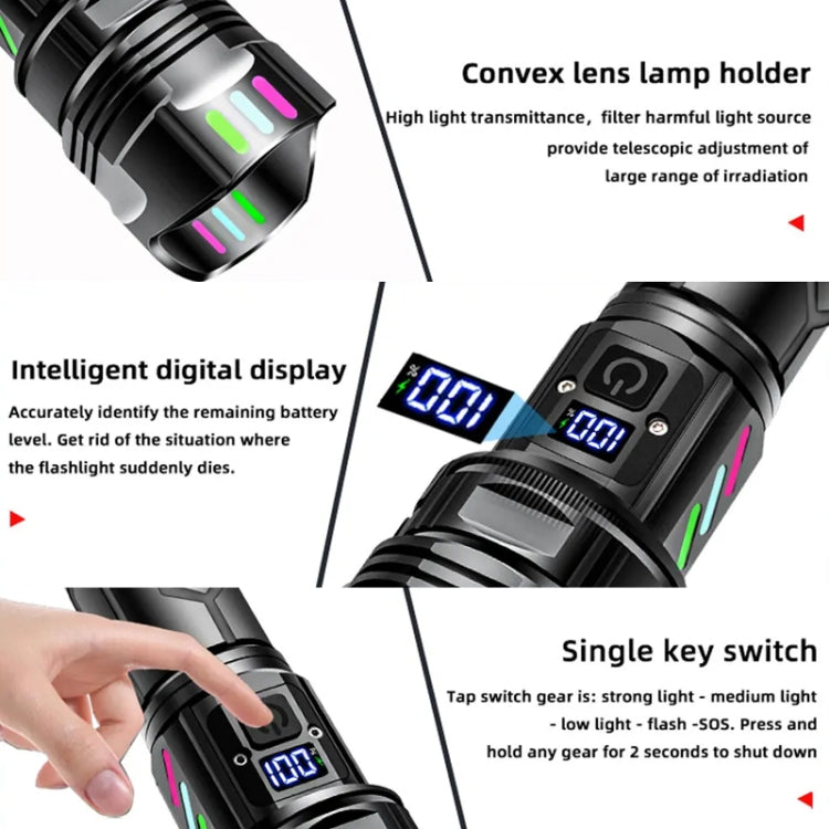 E-SMARTER A08 Flat Port Digital Display Fluorescent Strip Flashlight High Power LED Strong Light Flashlight(Battery Not Included) - LED Flashlight by E-SMARTER | Online Shopping South Africa | PMc TechLife | Buy Now Pay Later Mobicred