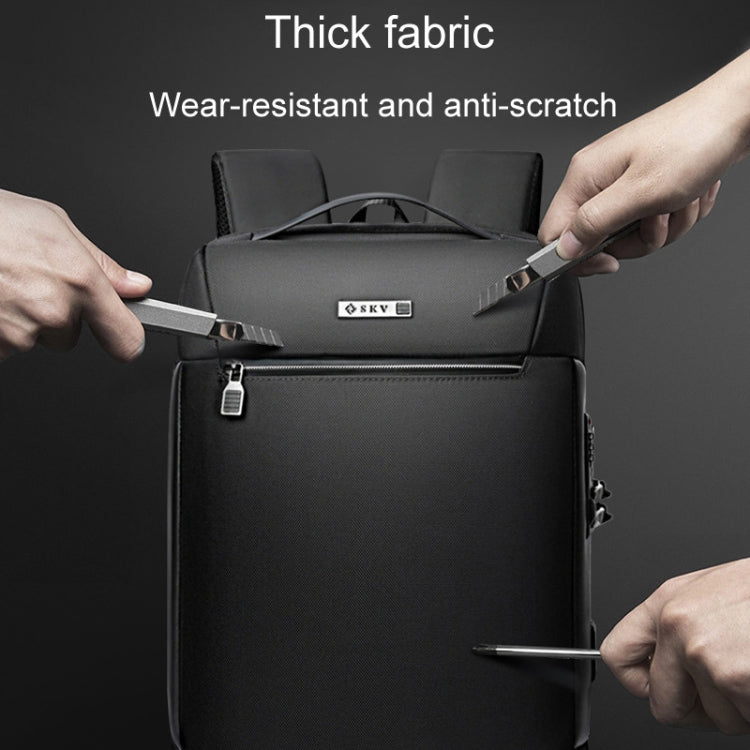 SKV B20453 Men Business Casual Multifunctional Double Shoulder Bag Large Capacity Laptop Backpack(Blue) - Backpack by SKV | Online Shopping South Africa | PMC TechLife | Buy Now Pay Later Mobicred