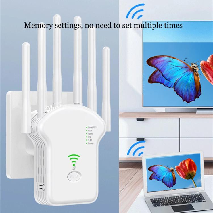 Urant U13 1200Mbps 2.4G/5G Dual Band WiFi Repeater Signal Amplifier US Plug White - Broadband Amplifiers by Urant | Online Shopping South Africa | PMC TechLife | Buy Now Pay Later Mobicred