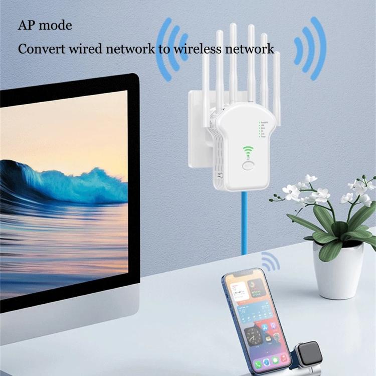 Urant U13 1200Mbps 2.4G/5G Dual Band WiFi Repeater Signal Amplifier US Plug White - Broadband Amplifiers by Urant | Online Shopping South Africa | PMC TechLife | Buy Now Pay Later Mobicred