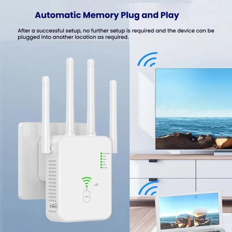 Urant U10 300Mbps 2.4G Wireless Repeater WiFi Signal Amplifier With 4 Antennas UK Plug Black - free shipping - PMC TechLife - Order now!