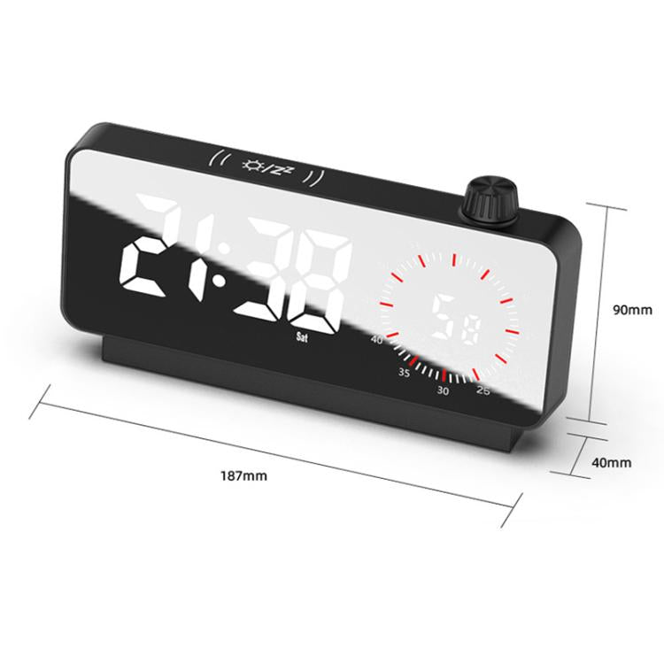 Multi-Functional LED Screen Mirror Charging Alarm Clock Reminder Visual Timer(White) - Alarm Clocks by PMc TechLife | Online Shopping South Africa | PMc TechLife | Buy Now Pay Later Mobicred