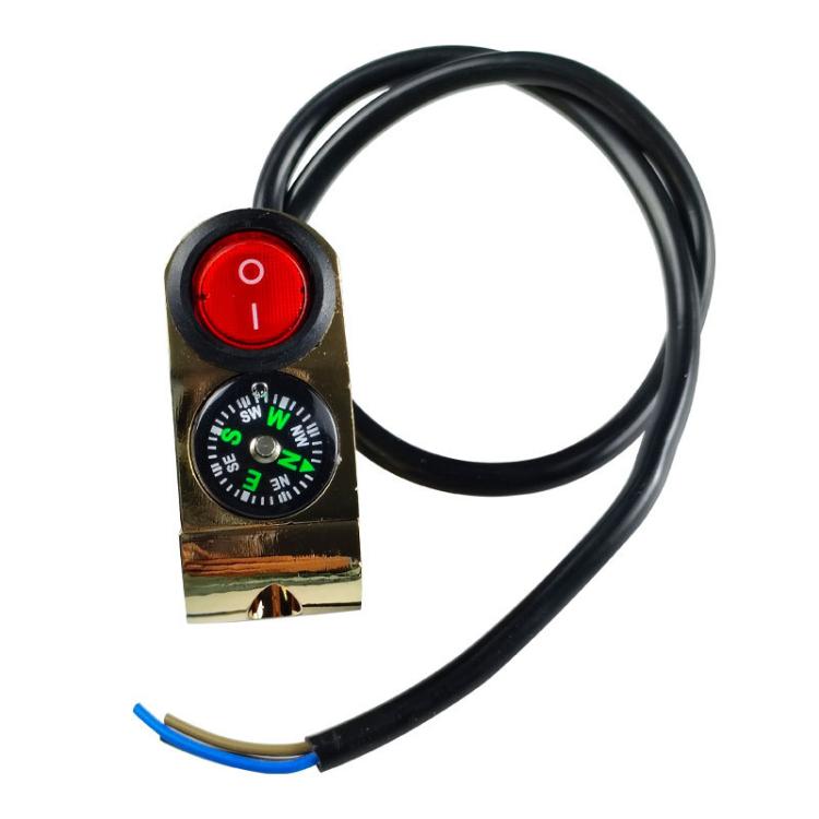 Motorbike Tap Handle Switch Compass Type Dual Flash High And Low Beam Spotlight Switch(Gold) - Electrical System by PMC TechLife | Online Shopping South Africa | PMC TechLife | Buy Now Pay Later Mobicred