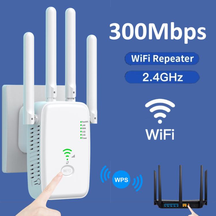 Urant U11 300Mbps 2.4G Wireless Repeater WiFi Signal Amplifier Support WPS Quick Setting US Plug White - Broadband Amplifiers by Urant | Online Shopping South Africa | PMC TechLife | Buy Now Pay Later Mobicred