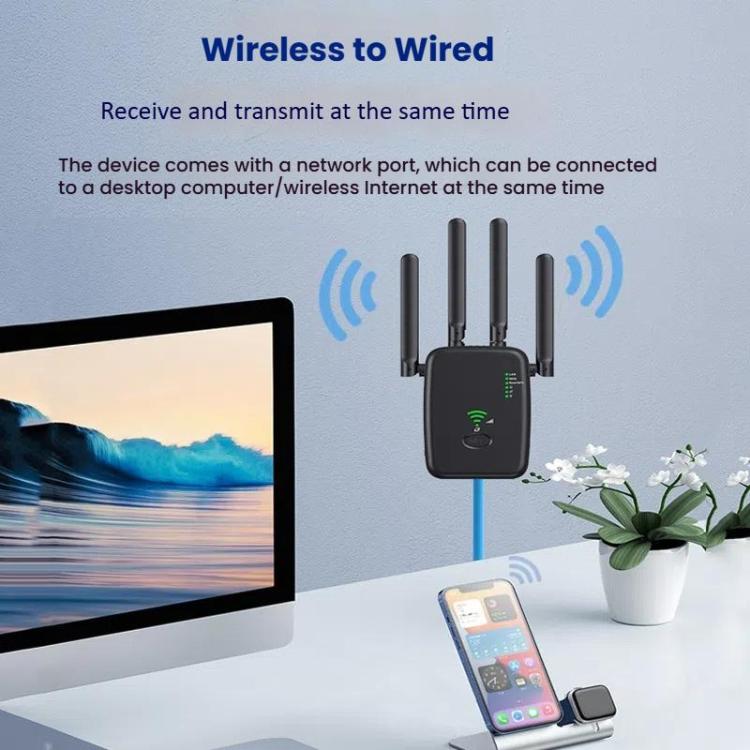 Urant U11 1200Mbps 2.4G&5.8G Wireless Repeater WiFi Signal Amplifier Support WPS Quick Setting UK Plug White - free shipping - PMC TechLife - Order now!