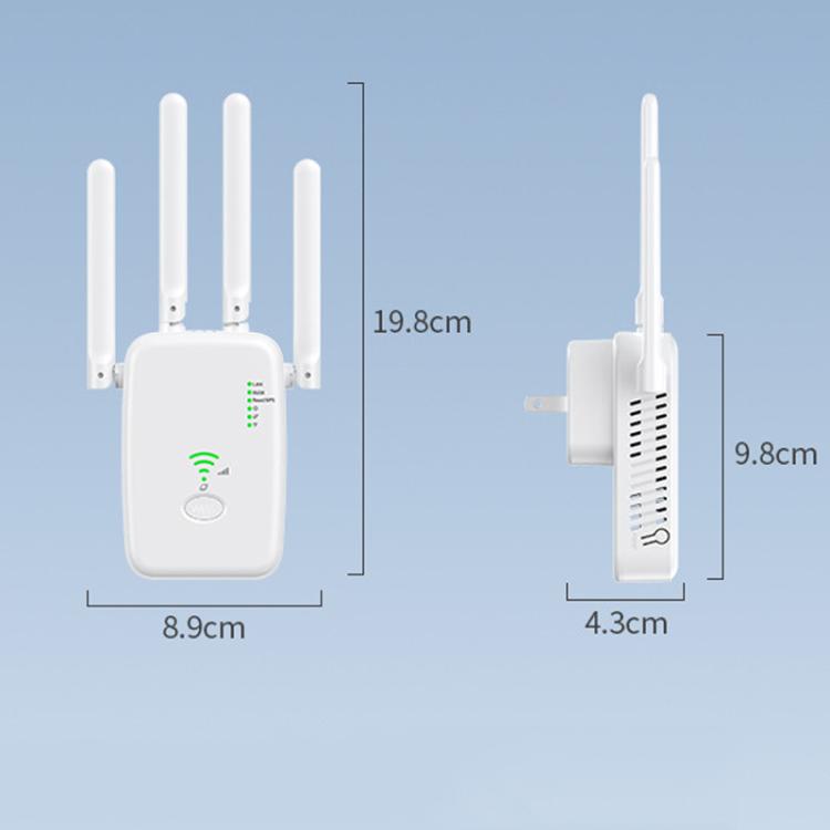 Urant U11 1200Mbps 2.4G&5.8G Wireless Repeater WiFi Signal Amplifier Support WPS Quick Setting US Plug Black - free shipping - PMC TechLife - Order now!