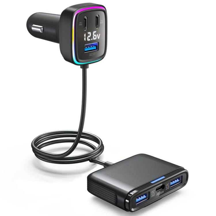 GE01 Powerful Output Colorful Ambient Lights Car Quick Charger - Car Charger by PMc TechLife | Online Shopping South Africa | PMc TechLife | Buy Now Pay Later Mobicred
