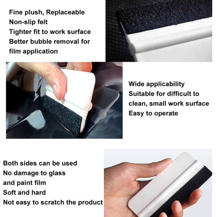 5pcs With Felt Car Film Tool Anti-scratch Small Scraper(White) - Sticker Tools by PMc TechLife | Online Shopping South Africa | PMc TechLife | Buy Now Pay Later Mobicred