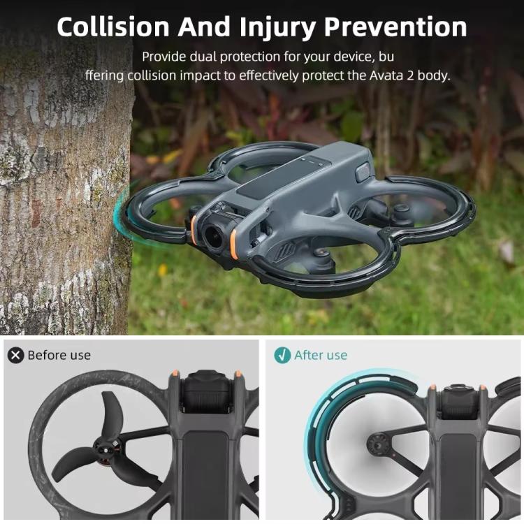 For DJI Avata 2 BRDRC Integrated Paddle Protector One-piece Bumper Ring(Orange) - free shipping - PMC TechLife - Order now!