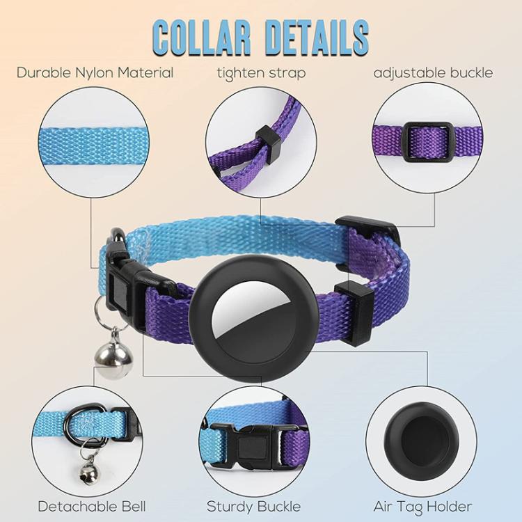 For AirTag Tracker Silicone Case Rainbow Gradient Pet Cat Collar With Bell(Gradient Yellow) - Pet Series by PMC TechLife | Online Shopping South Africa | PMC TechLife | Buy Now Pay Later Mobicred