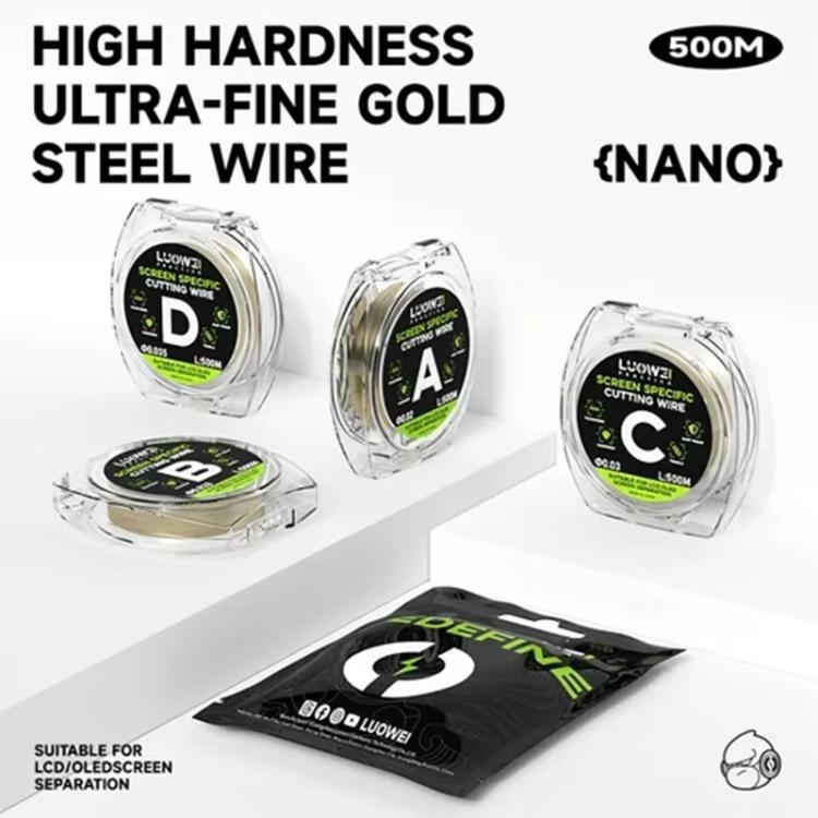 LUOWEI 500M Steel Wire Cell Phone Screen Separation Wire Cutting Wire, Spec: A 0.02mm - free shipping - PMC TechLife - Order now!