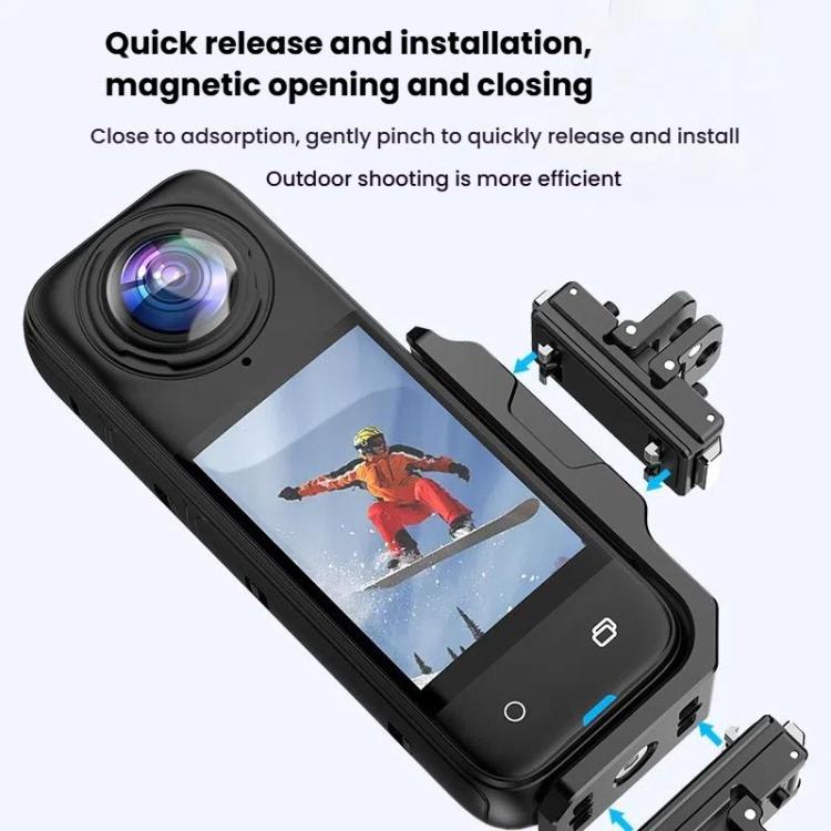 For Insta360 X4 / X3 HEPAIL AC56 Vertical Horizontal Magnetic Metal Bracket - free shipping - PMC TechLife - Order now!