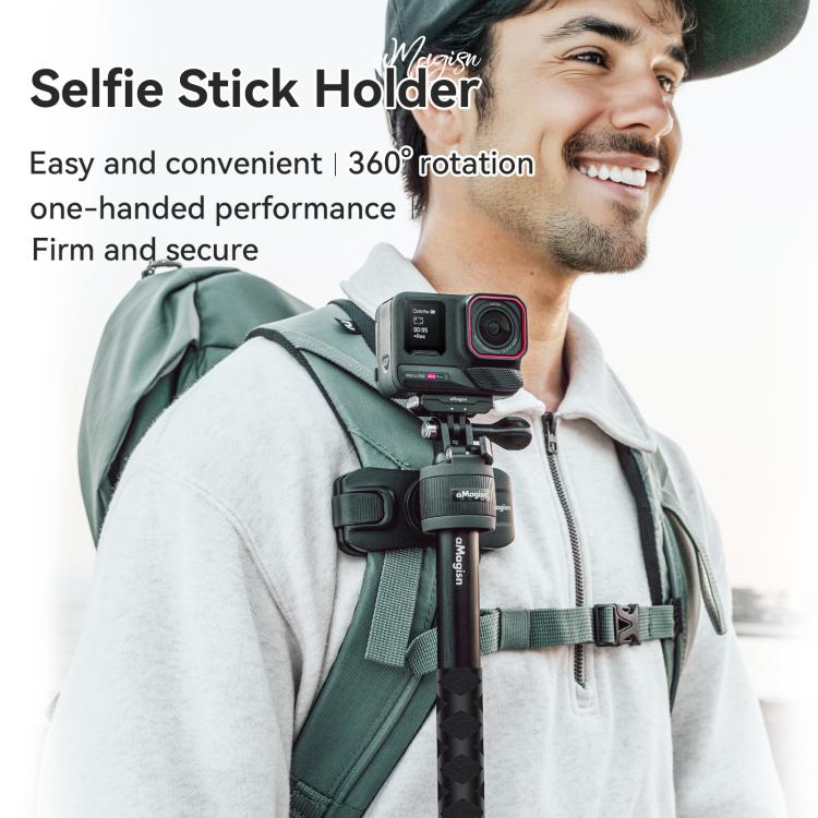 AMagisn Selfie Stick Hanger Action Camera Backpack Quick Attachment for Insta360 / DJI / GoPro(Black) - free shipping - PMC TechLife - Order now!