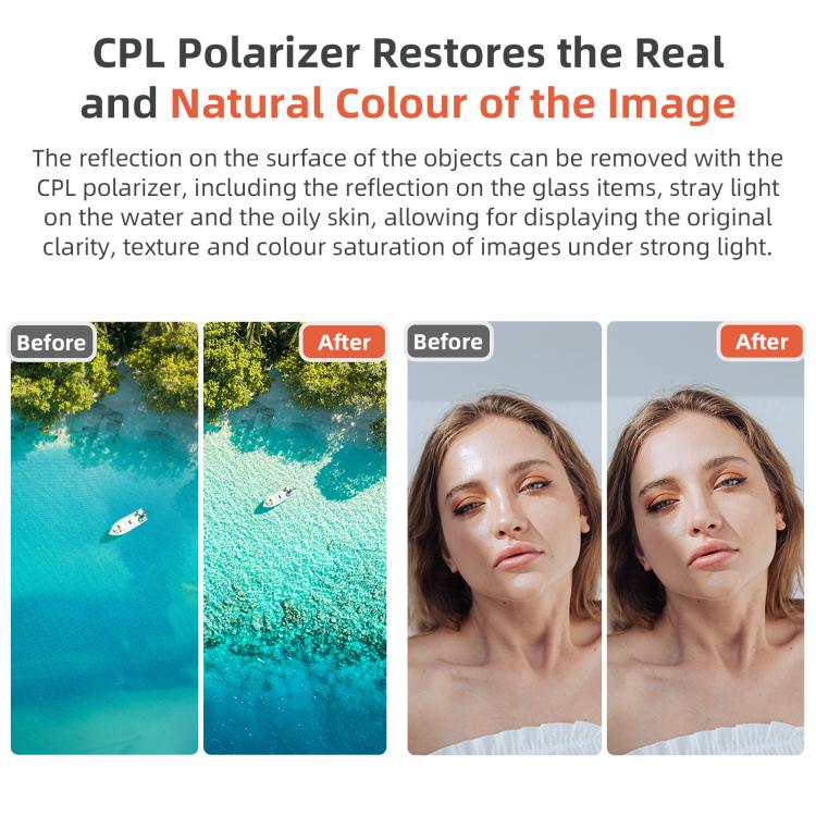 aMagisn Filter For DJI Action 5 Pro / 4 / 3, Spec: CPL - free shipping - PMC TechLife - Order now!