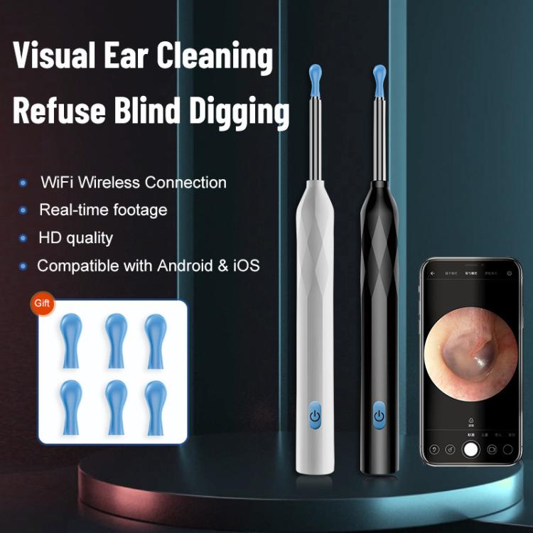 P3 LED Light WIFI Connection Smart Wireless Visual Ear Picker With APP(White) - free shipping - PMC TechLife - Order now!