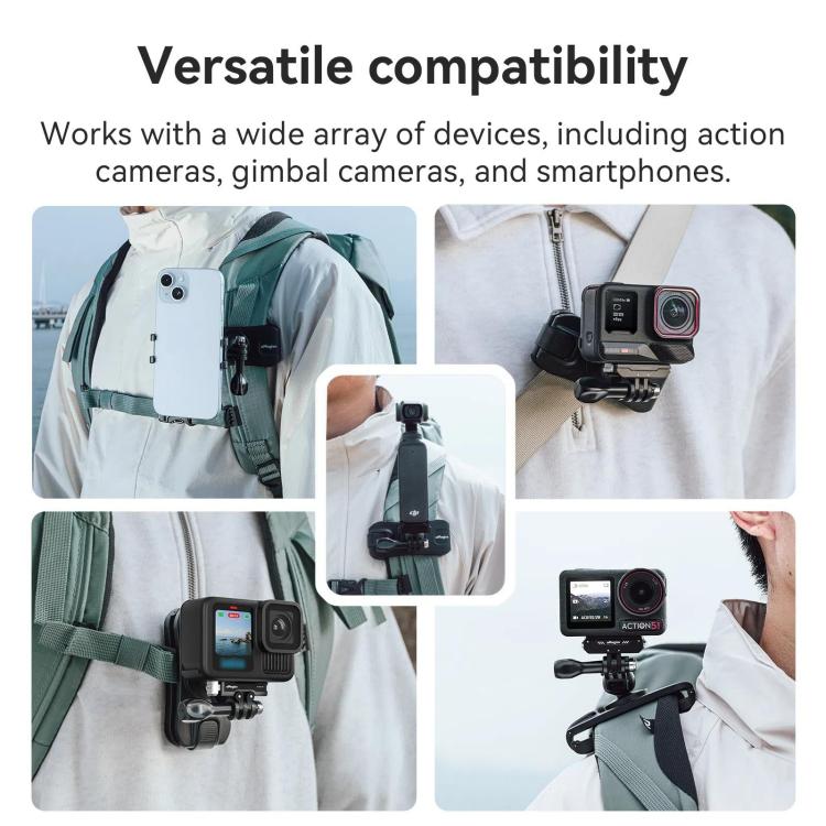 aMagisn 360-degree Rotation Ball Head Backpack Clip for Camera & Smartphone(Black) - free shipping - PMC TechLife - Order now!