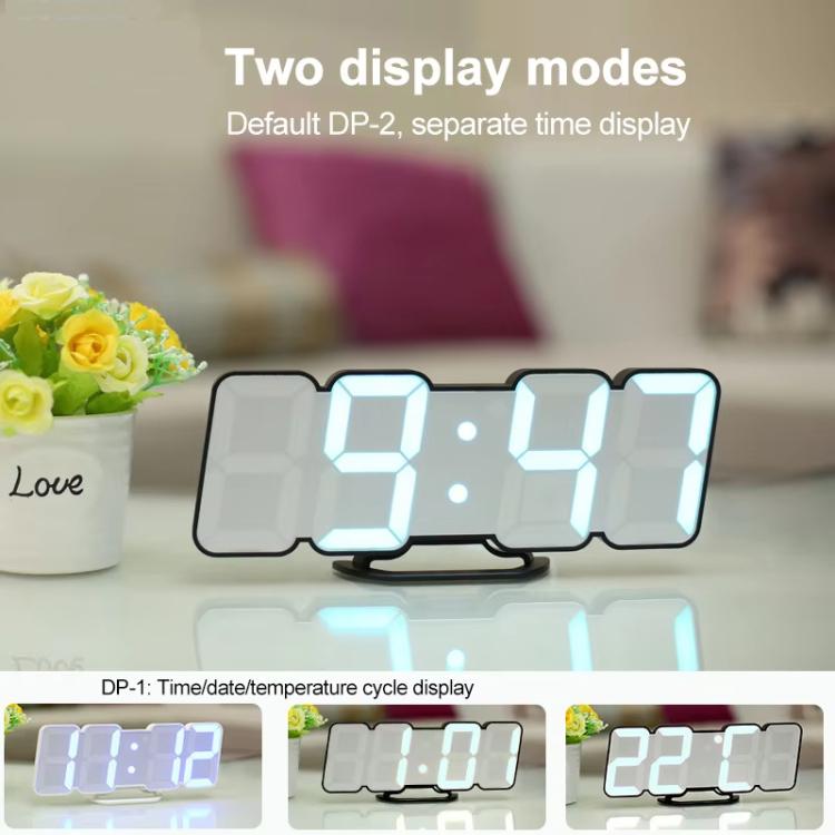 RGB Color Changing 3D Digital Clock With Voice Control, Adjustable Brightness, Temperature Display & Remote, Spec: Upgraded Humidity White - free shipping - PMC TechLife - Order now!