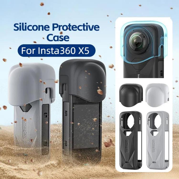 aMagisn Body Case+Lens Cap For Insta360 X5 Action Camera Protective Accessories Black - free shipping - PMC TechLife - Order now!