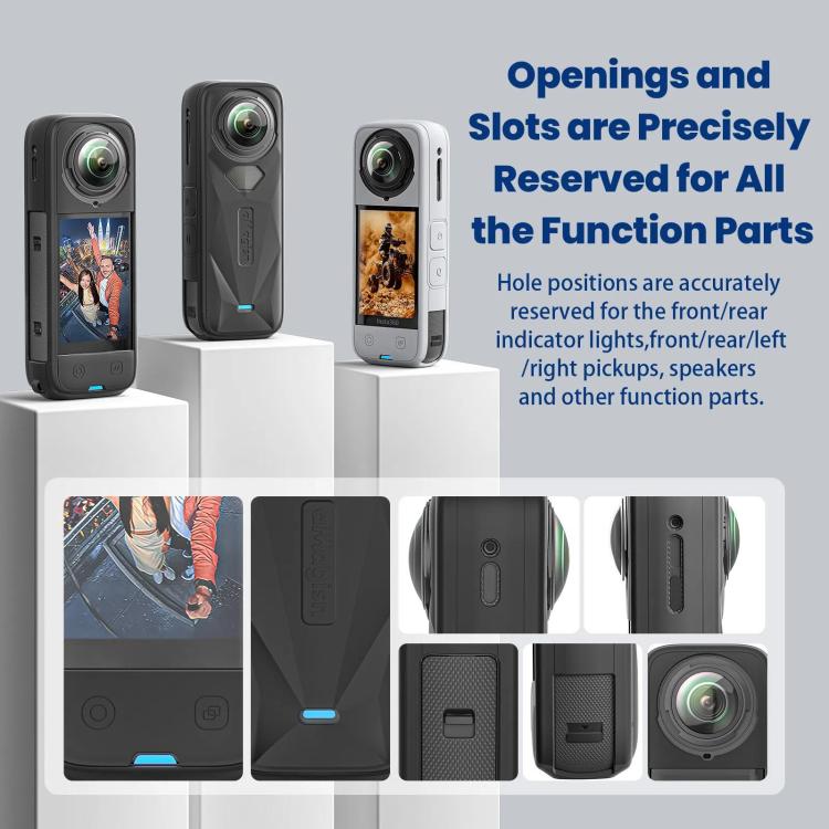 aMagisn Body Case+Lens Cap For Insta360 X5 Action Camera Protective Accessories Black - free shipping - PMC TechLife - Order now!