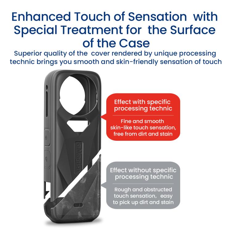 aMagisn Body Case+Lens Cap For Insta360 X5 Action Camera Protective Accessories Gray - free shipping - PMC TechLife - Order now!