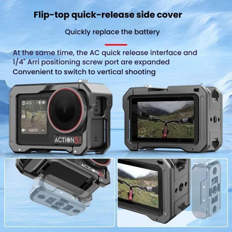 For DJI Osmo Action 5 Pro / 4 / 3 HEPAIL AC70 Metal Rabbit Cage - free shipping - PMC TechLife - Order now!