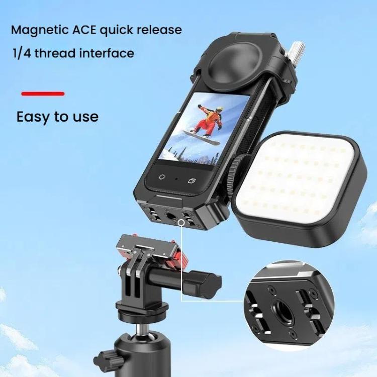 For Insta360 X3 HEPAIL AC62 Metal Rabbit Cage Magnetic Suction Horizontal Vertical Protective Frame - free shipping - PMC TechLife - Order now!