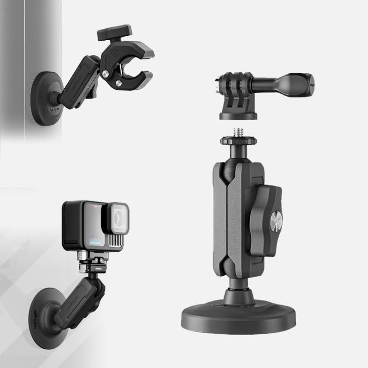 aMagisn Metal Arm Clamp Magnetic Base with 1/4-inch Ball Head For Insta360, DJI, GoPro Cameras(Black) - free shipping - PMC TechLife - Order now!