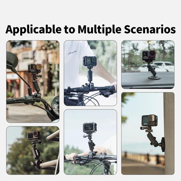 aMagisn Metal Arm Clamp Magnetic Base with 1/4-inch Ball Head For Insta360, DJI, GoPro Cameras(Black) - free shipping - PMC TechLife - Order now!