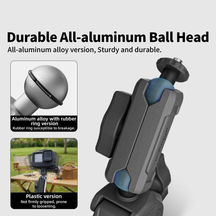 aMagisn Metal Arm Clamp Mount Adhesive Base with 1/4-inch Joint Ball For Insta360, DJI, GoPro Cameras(Black) - free shipping - PMC TechLife - Order now!