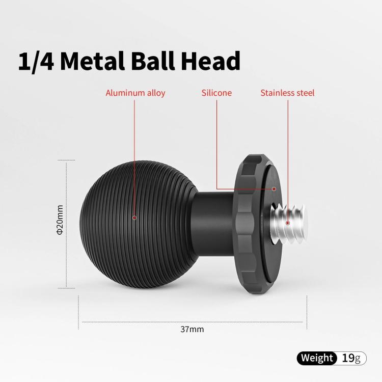 aMagisn Metal Arm Clamp Mount Adhesive Base with 1/4-inch Joint Ball For Insta360, DJI, GoPro Cameras(Black) - free shipping - PMC TechLife - Order now!