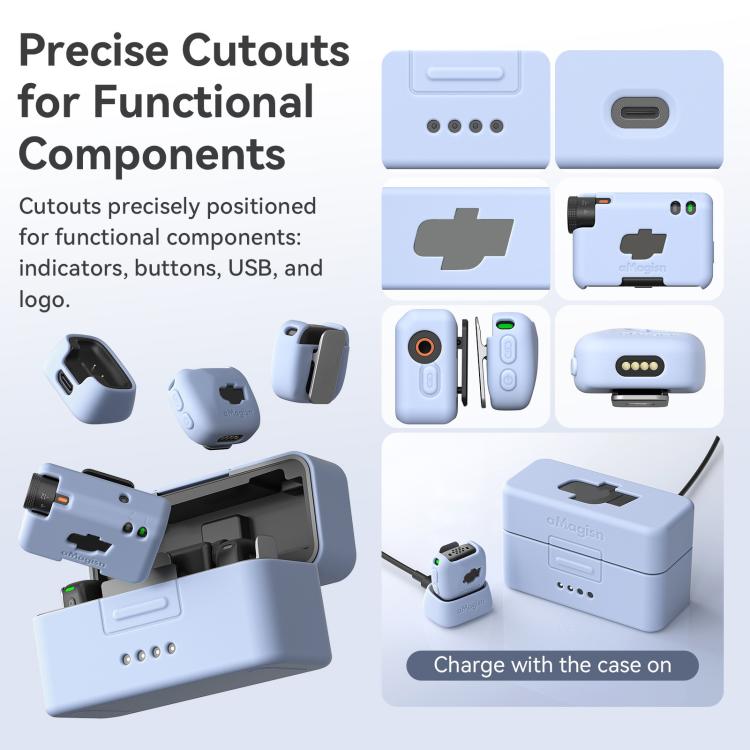 For DJI Mic Mini aMagisn MP01 Silicone Protective Case, Color: 3 In 1 Gray - free shipping - PMC TechLife - Order now!