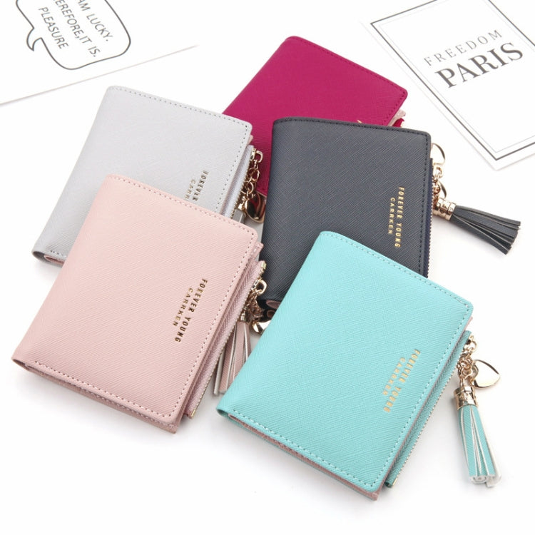 Lady Short Cross-Streaked Suzip Wallet(Pink) - Wallets by PMC Jewellery | Online Shopping South Africa | PMC Jewellery