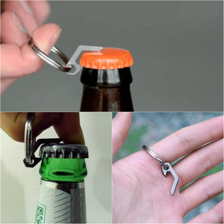 EDC Mini Lightweight Bottle Beer Opener Keyring Pocket Tool Outdoor Camp Hike Utility Gadget Titanium Alloy - Mountaineering Outfit by PMC Jewellery | Online Shopping South Africa | PMC Jewellery