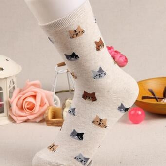 Animal Cartoon Cat Lovely for Women Cotton Socks(1) - Tube Socks by PMC Jewellery | Online Shopping South Africa | PMC Jewellery