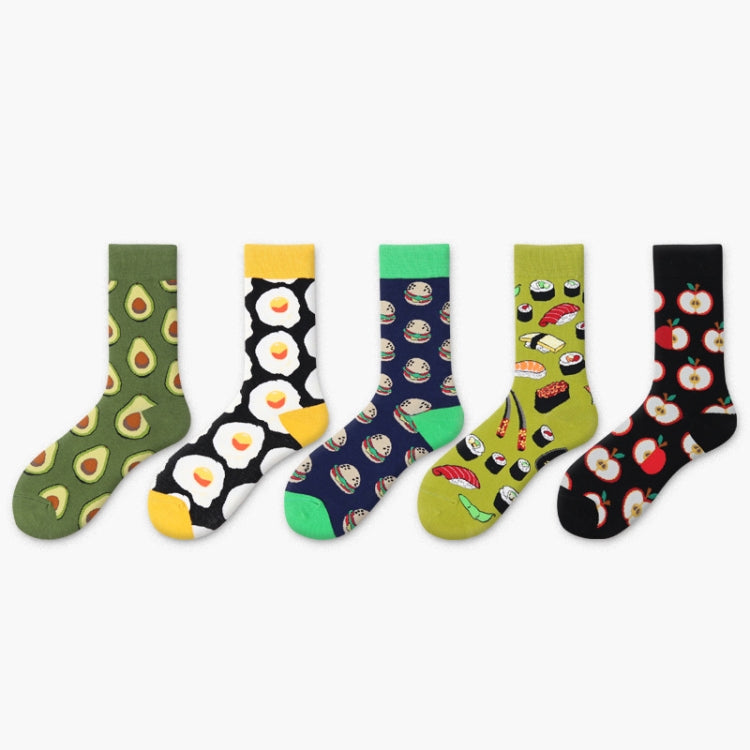 5 Pairs Fruit Food Socks Short  Funny Cotton Socks(Apple) - Tube Socks by PMC Jewellery | Online Shopping South Africa | PMC Jewellery