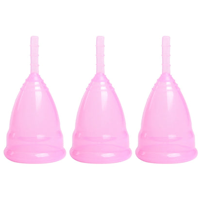 3 PCS Reusable Soft Cup Silicone Menstrual Cup(Pink) - Others by PMC Jewellery | Online Shopping South Africa | PMC Jewellery