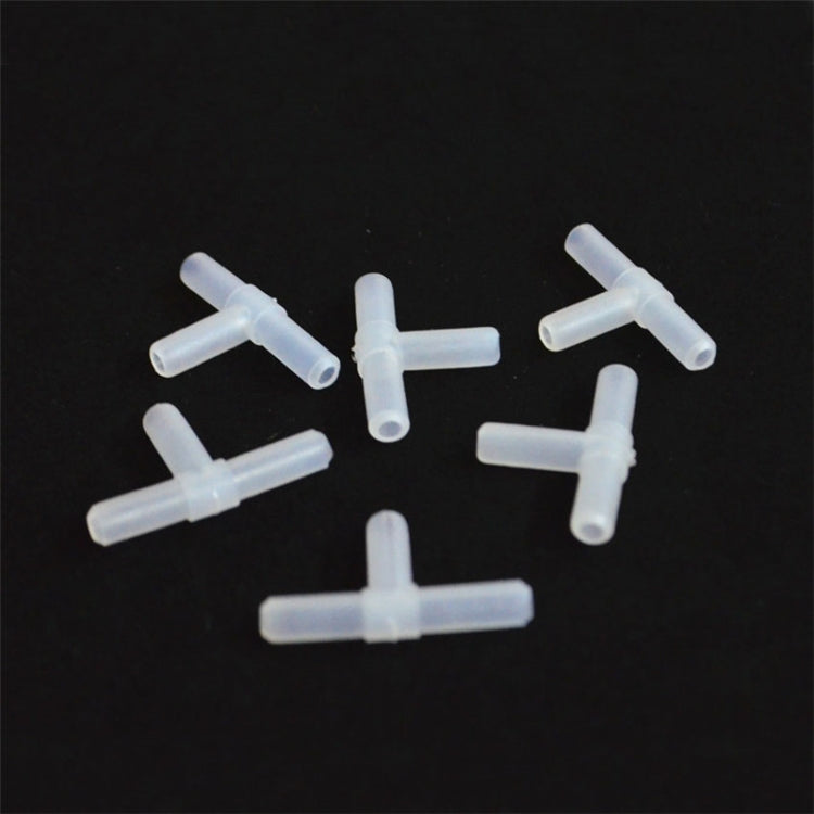 10 PCS 4mm T Shape 3-Way Plastic Fish Tank Acuarios Aquarium Air Pump Line Tubing Joints Connectors(White) - Air Pumps by PMC Jewellery | Online Shopping South Africa | PMC Jewellery