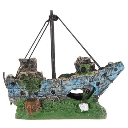 Pirate Ship Rotten Boat Small Net Boat Aquarium Landscaping Fish Tank Glass Cylinder Scene - Fish Tank Decoration by PMC Jewellery | Online Shopping South Africa | PMC Jewellery