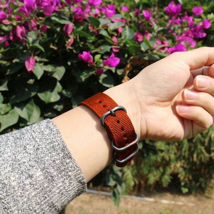 Washable Nylon Canvas Watchband, Band Width:18mm(Orange with Silver Ring Buckle) - 18mm Bands by PMC TechLife | Online Shopping South Africa | PMC TechLife | Buy Now Pay Later Mobicred
