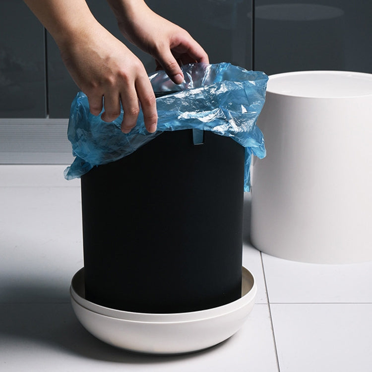 Household Plastic Push-type Spring-Cover Garbage Storage Bucket(White) - free shipping - PMc TechLife - Order now!