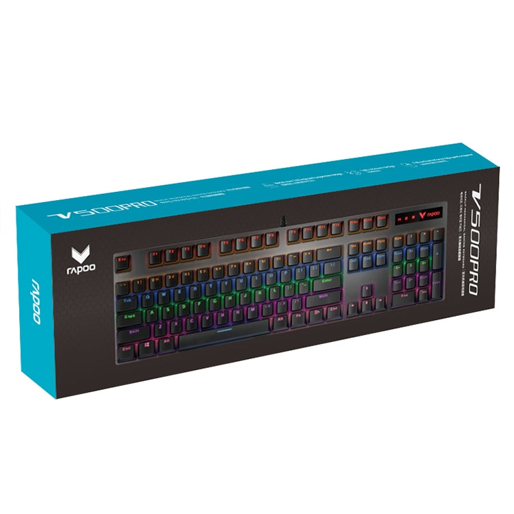 Rapoo V500 PRO Mixed Light 104 Keys Desktop Laptop Computer Game Esports Office Home Typing Wired Mechanical Keyboard(Black Shaft) - Wired Keyboard by Rapoo | Online Shopping South Africa | PMC Jewellery | Buy Now Pay Later Mobicred