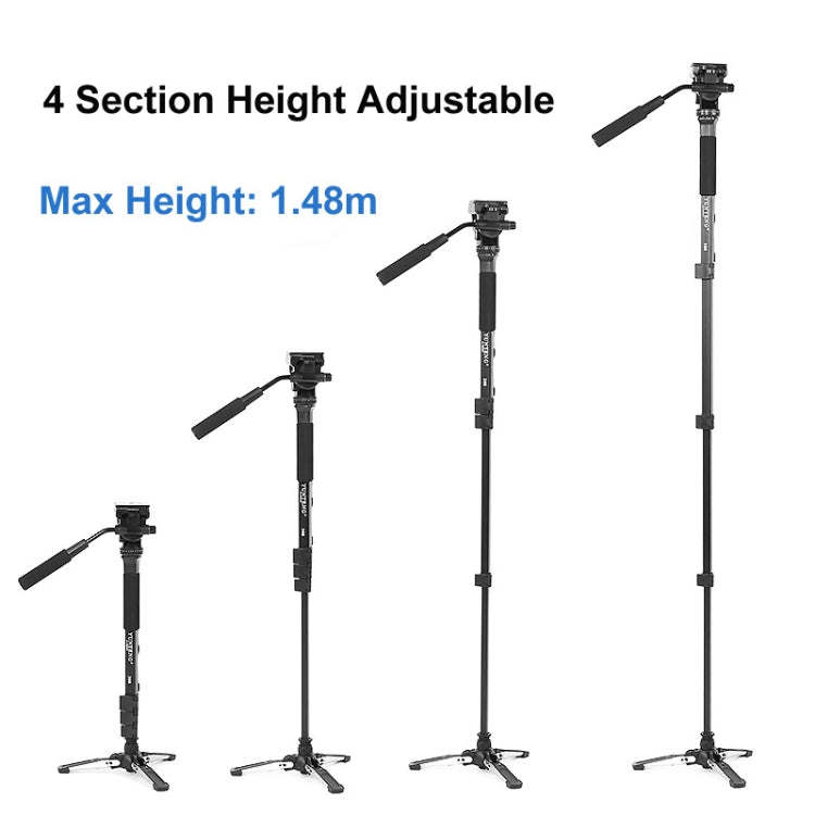 YUNTENG VCT-288RM SLR Camera Monopod Camera Support Foot Hydraulic Head Professional Photography Stand, Height: 1.48m - free shipping - PMC TechLife - Order now!