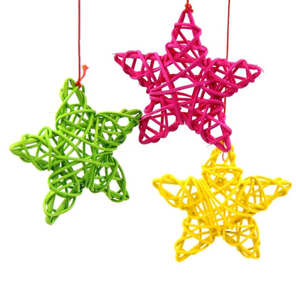 10 PCS 6cm Artificial Straw Ball DIY Decoration Rattan Stars Christmas Decor Home Ornament Supplies(Purple) - Ornaments by PMC Jewellery | Online Shopping South Africa | PMC Jewellery