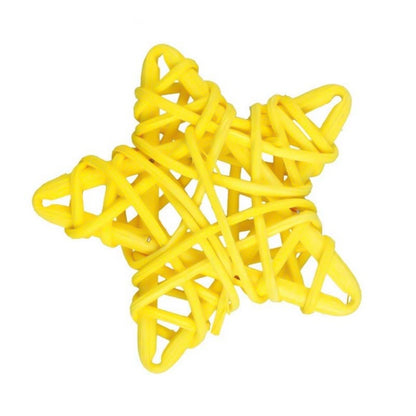 10 PCS 6cm Artificial Straw Ball DIY Decoration Rattan Stars Christmas Decor Home Ornament Supplies(Yellow) - Ornaments by PMC Jewellery | Online Shopping South Africa | PMC Jewellery