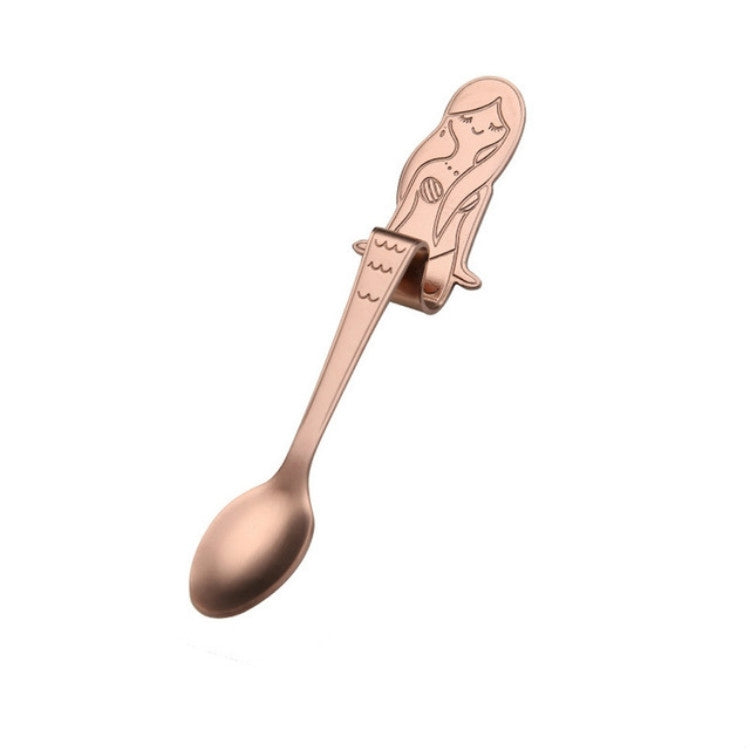 Creative Coffee Spoon Mermaid Shape Handle Spoons Flatware Drinking Tools, Color:Rose Gold - free shipping - PMC TechLife - Order now!