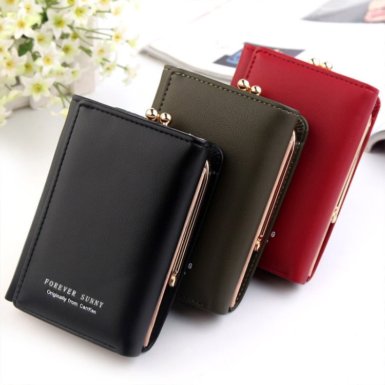 Short Wllet Lady Small Wallet Multi-Card Three Fold(Purple) - Wallets by PMC TechLife | Online Shopping South Africa | PMC TechLife