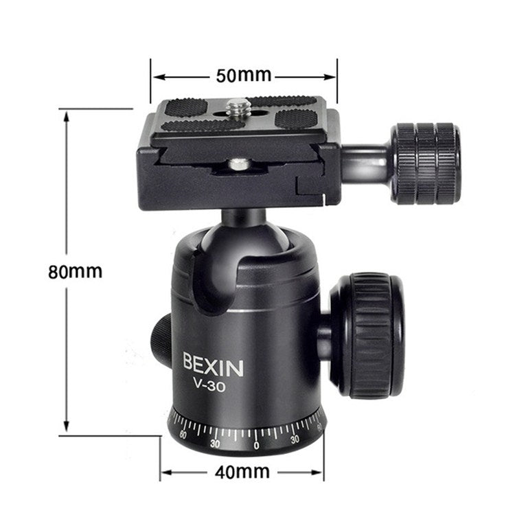 BEXIN 360 Degree Rotation Aluminum Alloy Tripod 30mm Ball Head with Quick Release Plate - free shipping - PMC TechLife - Order now!