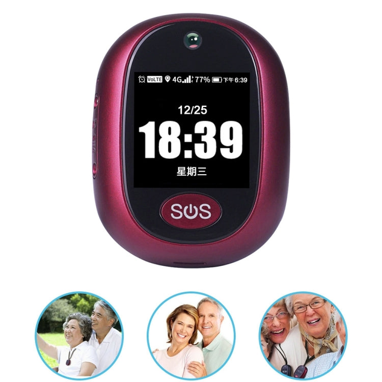 REACHFAR RF-V45-B Mini Touch Screen GPS Smart Tracker Pendant, Support SOS / Camera / Health Management / Video Calling / 4G LTE, For North America / South America(Wine Red) - free shipping - PMC TechLife - Order now!