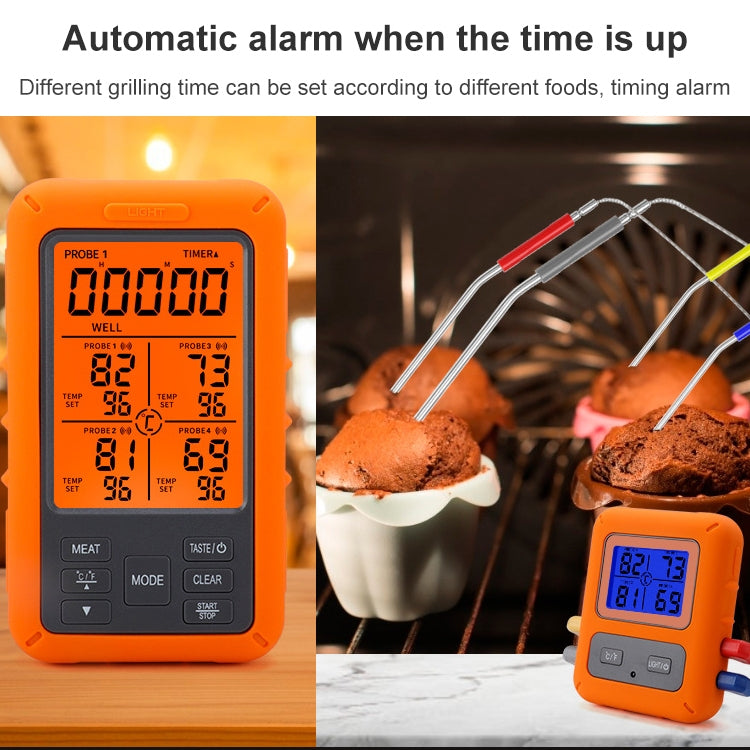 TS-TP40-A Kitchen Food Wireless Four Probe Thermometer, Probe is Waterproof - Cooking Thermometers by PMC TechLife | Online Shopping South Africa | PMC TechLife