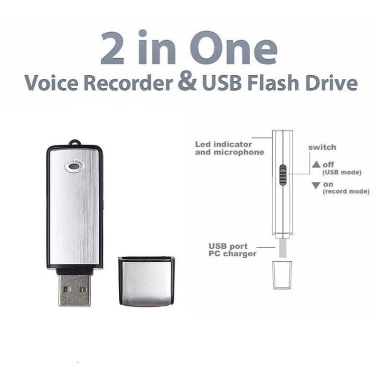 USB Voice Recorder 32GB USB Flash Disk - U-Disk Recorder by PMC TechLife | Online Shopping South Africa | PMC TechLife | Buy Now Pay Later Mobicred
